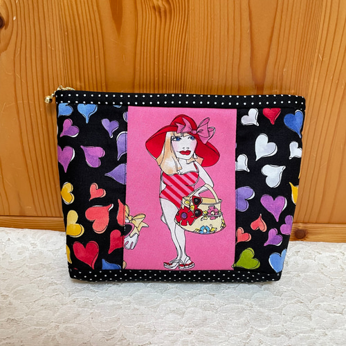 ロラライハリス♡刺繍のポーチ♡usaコットン♡ ロラライハリス♡刺繍のポーチ♡usaコットン♡