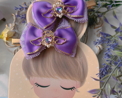 アニメメイドバレッタ衣装ちょう結びヘアクリップコスプレ