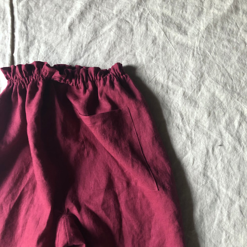 リネンのもんぺ　チェリー リネンのもんぺ チェリーレッド ロングパンツ nuuMonpe 通販