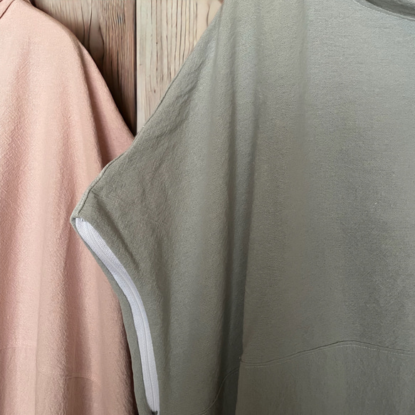 ⚪︎新作⚪︎よもぎ蒸し・ハーブセラピー専用マント ２Way袖＆フード付き。上品ナチュラルなコットンリネン(２色) 7枚目の画像