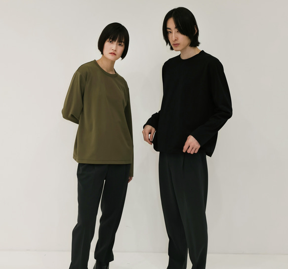 新発売!KHAKI【クルーネック長袖プルオーバー】トリアセテート  ソアロン™ 13枚目の画像