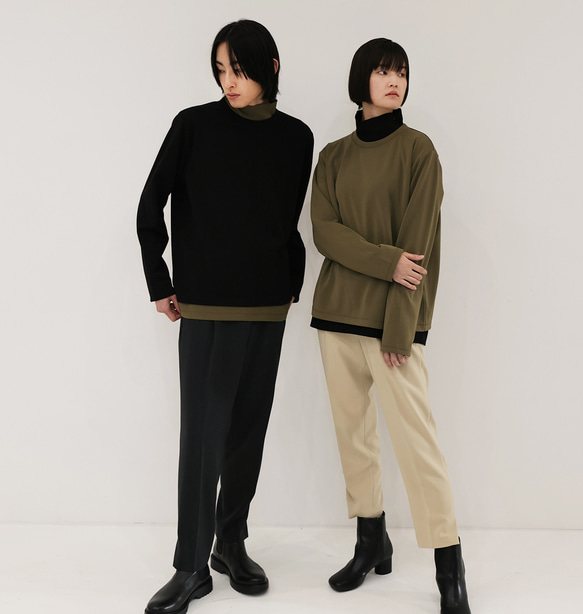 新発売!KHAKI【クルーネック長袖プルオーバー】トリアセテート  ソアロン™ 14枚目の画像