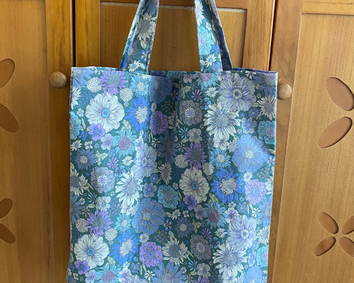 たためるトートバッグ A4も入る クラシックフラワーグリーン トート