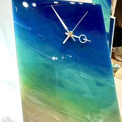 石垣ブルーアートパネル時計　瑠璃（るり）A4サイズ 9枚目の画像
