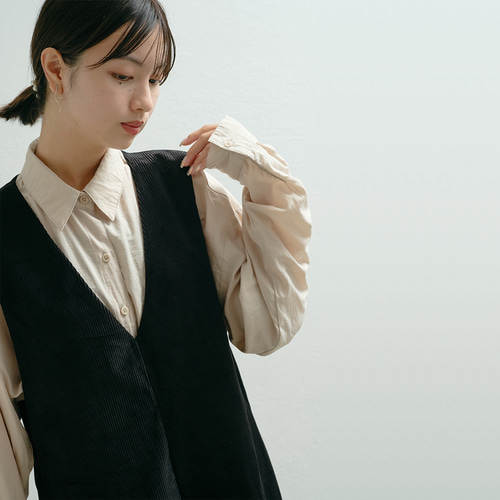 秋冬新作] コーデュロイ Vネック ジャンパースカート ワンピース