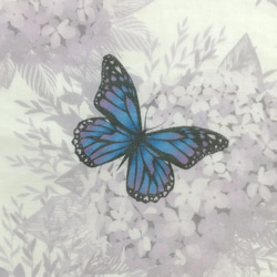 紫陽花と蝶  ダブルガーゼハンカチ 2枚目の画像
