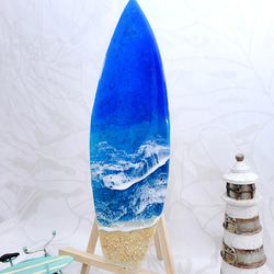 漆喰アート海　漆喰サーフボード　レジンアート　海アート　インテリアアート　海雑貨　 6枚目の画像
