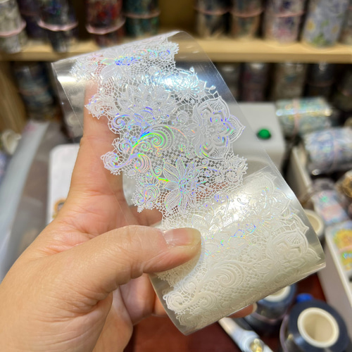 ⑥【芯なし中古】白 花 海外マステ petテープの通販 by りりぃ's