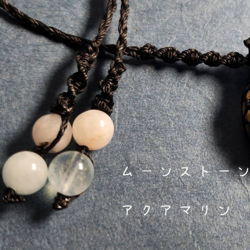 マクラメ　ネックレス　ギラライト ラブラドライト シンプルマクラメネックレスn105 ネックレス