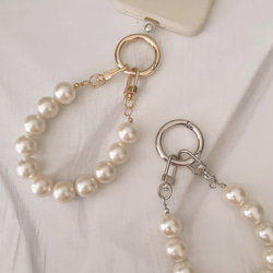 マスクチェーンやネックレスに変身！3way パールの眼鏡チェーン(約50cm