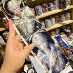 7798】海外マステ3/5/巻売り貝殻光マスキングテープ人物和服男子