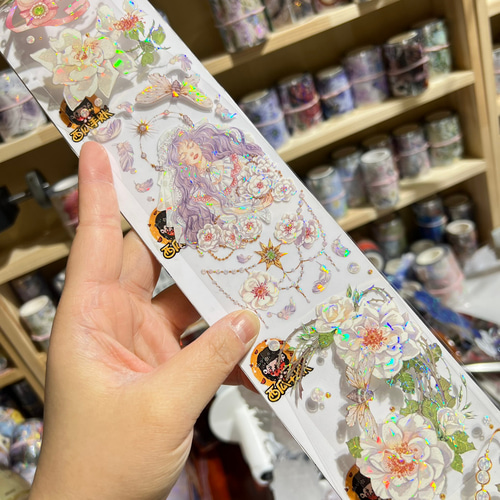 巻売 516★ 海外 マスキングテープ マステ PET 装飾 花 銀河光 切売 1112☆ 海外 マスキングテープ マステ PET 装飾 花 贝壳光