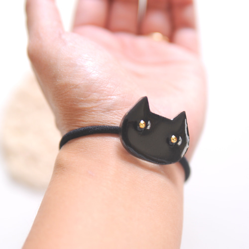 黒猫 ヘアゴム レジン ⑥