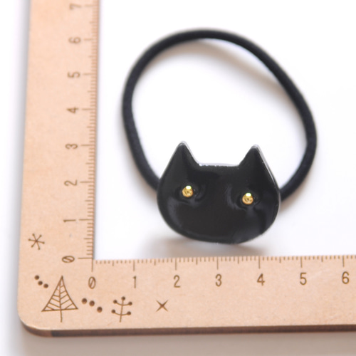 黒猫 ヘアゴム レジン ⑥