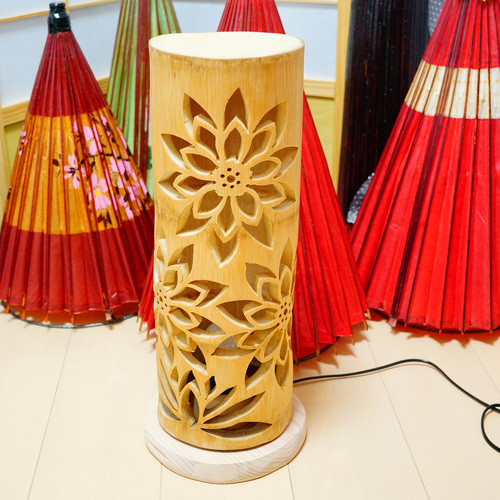 竹灯り・竹あかり・竹灯籠 ～～ 癒しの灯り☆蓮四輪☆～ スタンド  