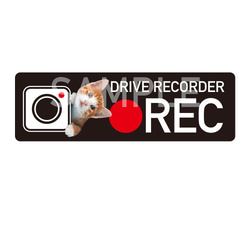 ドライブレコーダー 搭載 車 猫 ステッカー 撮影中 危険運転撃退 シール おしゃれ ねこ 防水加工 雑貨 ドラレコ 2枚目の画像