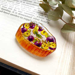 Grape tart brooch｜ぶどうタルトのブローチ〔秋のフルーツ〕 2枚目の画像