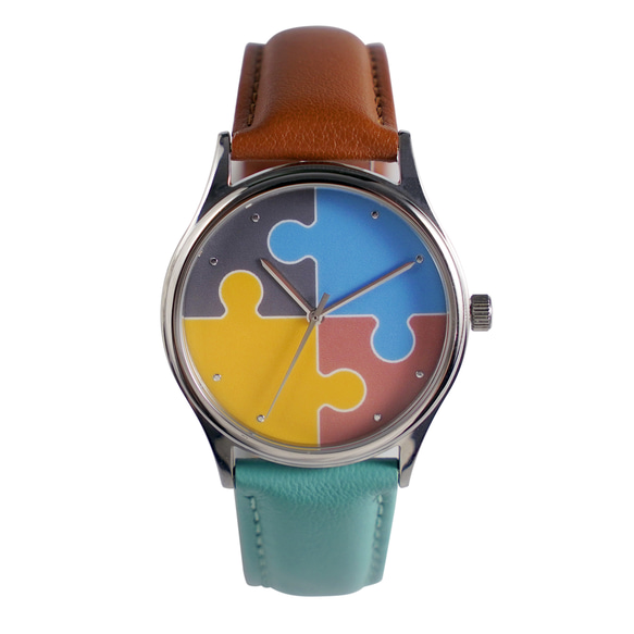 Puzzle手錶 雙色錶帶 男裝手錶 女裝手錶 個性手錶 全球免運 第6張的照片