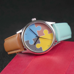 Puzzle手錶 雙色錶帶 男裝手錶 女裝手錶 個性手錶 全球免運 第5張的照片