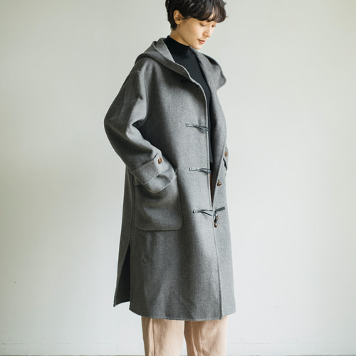 寒い季節、ずっと着ていたい ウールダブルフェイスコート トグルボタン