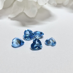 宝石質 スイスブルートパーズ ハートブリリアントカット 1個