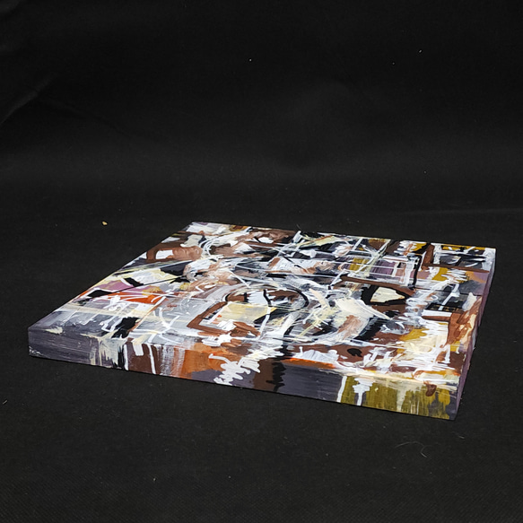 ひろ・あおき　作　「盤036」　アクリル/キャンバス　S3　27.3x27.3cm　抽象絵画　現代アート　スクエア 9枚目の画像