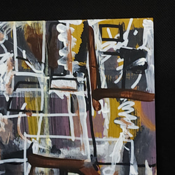 ひろ・あおき　作　「盤036」　アクリル/キャンバス　S3　27.3x27.3cm　抽象絵画　現代アート　スクエア 3枚目の画像