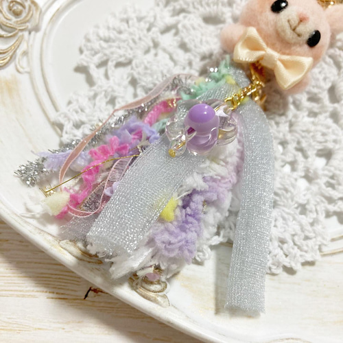 ✧⁺∗流れ星になったうさぎちゃん∗⁺✧ゆめかわタッセル 羊毛フェルト 