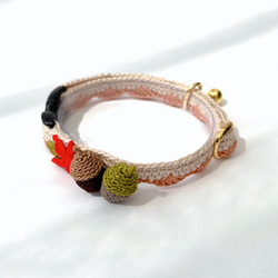 どんぐり　猫さんにやさしい首輪【かぎ針編み　猫の首輪　猫　首輪　セーフティバックル　アジャスター　軽い　やわらかい】 14枚目の画像