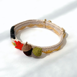 どんぐり　猫さんにやさしい首輪【かぎ針編み　猫の首輪　猫　首輪　セーフティバックル　アジャスター　軽い　やわらかい】 8枚目の画像