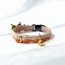 どんぐり　猫さんにやさしい首輪【かぎ針編み　猫の首輪　猫　首輪　セーフティバックル　アジャスター　軽い　やわらかい】 16枚目の画像