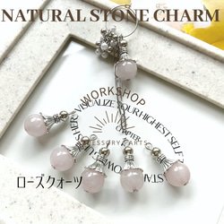 【2pcs】天然石　シルバーデザインチャーム 4枚目の画像