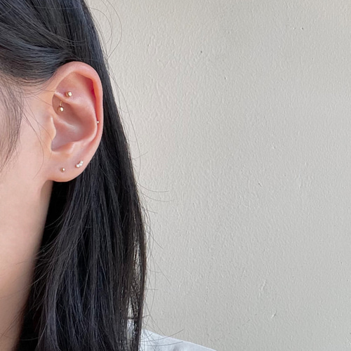 げんごろうさん パトリシアベドニー ピアス　14K staling ボディピアス 14Kゴールド立爪クリスタルバーベル/16G