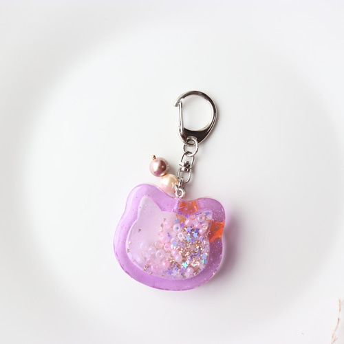 ハロウィン 星 シャカシャカ キーホルダー レジン 秋