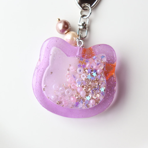 ハロウィン 星 シャカシャカ キーホルダー レジン 秋 キーホルダー