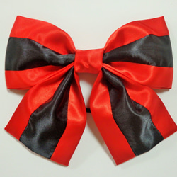 リボン　ヘアゴム　黒　赤　ブラック　パープル　ヘアアクセ　サテン　大きめ　仮装　かわいい　ハロウィン　コスプレ　フェス　 1枚目の画像
