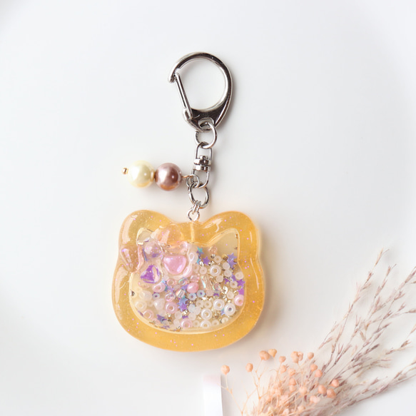 ハロウィン 星 シャカシャカ キーホルダー レジン 秋