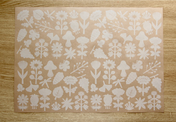 ＊複数ご注文で1枚サービス！＊A3ラッピングペーパー4枚　秋の新作♪ クラフト紙　ブックカバー 2枚目の画像