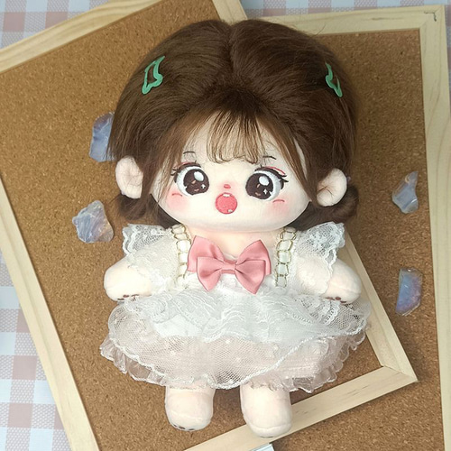 ぬい服 20cm 無属性ぬいぐるみ服 ホワイトレースドレスセット