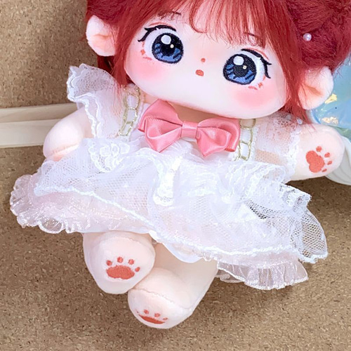ミニ洋服 20cm 着せ替えぬいぐる服 白いレースのドレス ミニ洋服 20cm 着せ替えぬいぐる服 白いレースのドレス