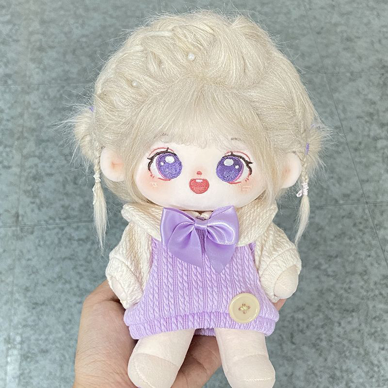 ミニ洋服 20cm 着せ替えぬいぐる服 セーター 紫 青 ぬいぐるみ