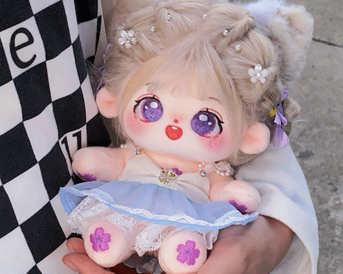 ぬい服 ドレス 肩掛け ショルダー 15cm~17cm ②白 ネコ 水色 990b6691402c873c5a63418e3b11ec