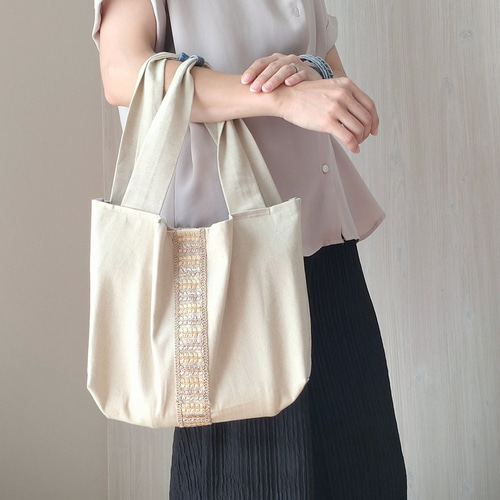 MINMI様専用】刺繍デニムバック No.656 5）デニム トートバッグ 刺繍