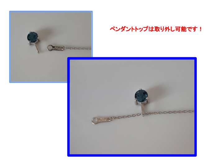 【オレガノ】シルバーネックレス　LNE002ロンドンブルートパーズ