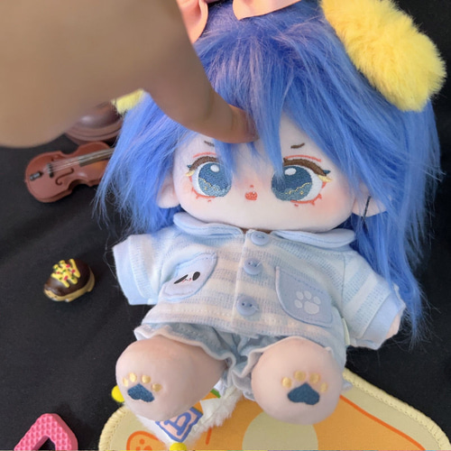20cm 着せ替えぬいぐるみ 無属性 青い髪青い目女の子 星園 着せ