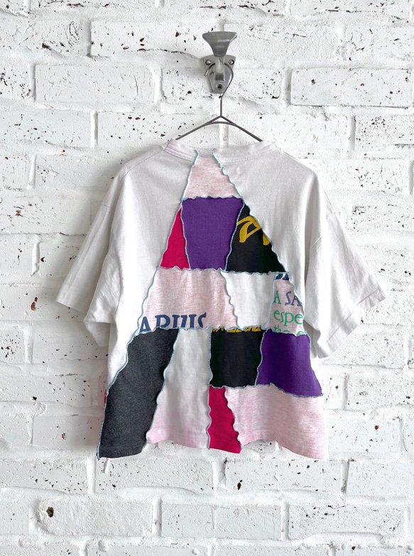 Vintage patchwork T-shirt 02 / ヴィンテージリメイクショート丈パッチワークTシャツ 7枚目の画像