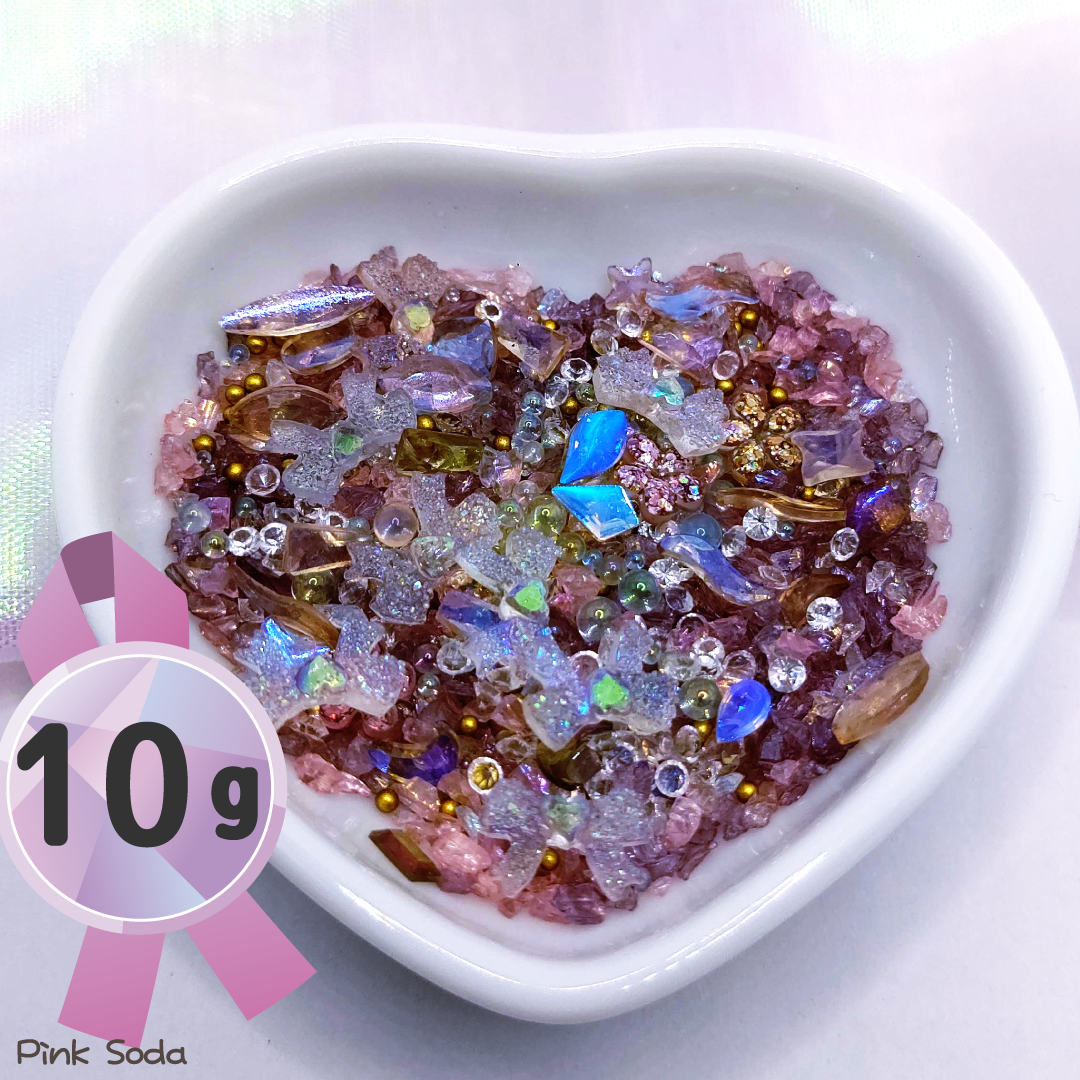 シェイカーの中身10g ブラウンピンク レジン封入 デコパーツ Pink Soda