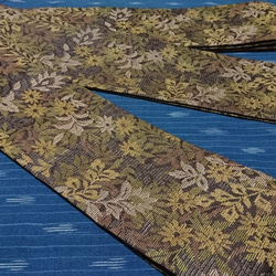 創作帯☆角帯 植物模様 巾約11cm 3枚目の画像