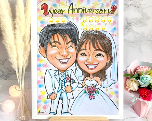 ウェルカムボード 似顔絵オーダー 結婚祝い ウェルカムスペース イラスト ☆似顔絵オーダー 結婚式 ウェルカムボード ウェルカムスペース