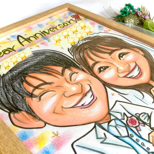 似顔絵 ウェルカムボード 還暦 記念日 結婚 ペット 米寿 子供